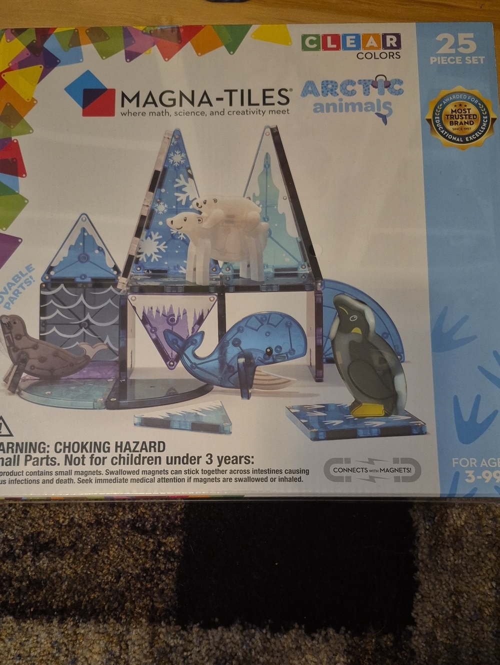 Magna-Tiles Arctic Animals 25-Piece Clear Blue Building Set